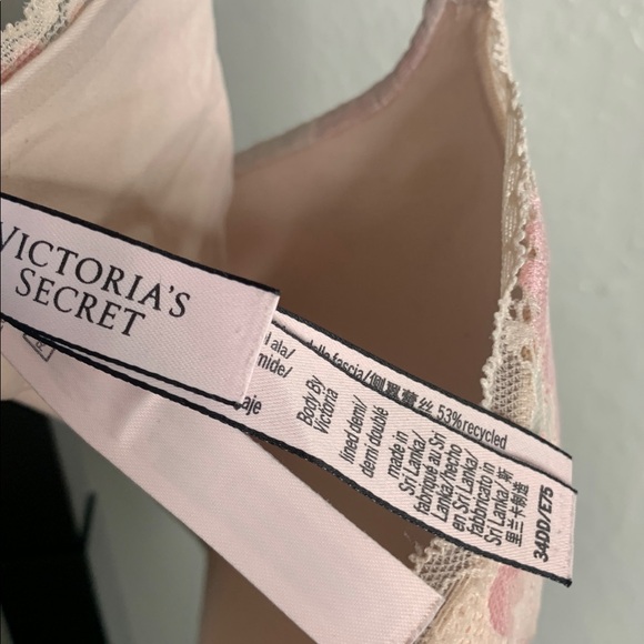 Victoria secret lined demi intimate floral lace bra 34DD - Picture 3 of 7